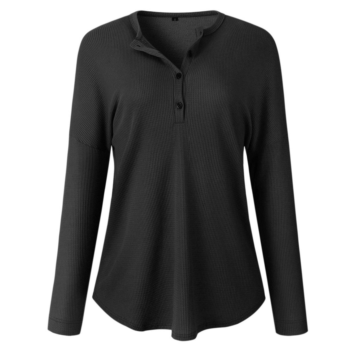 Top round neck long sleeve solid color T-shirt