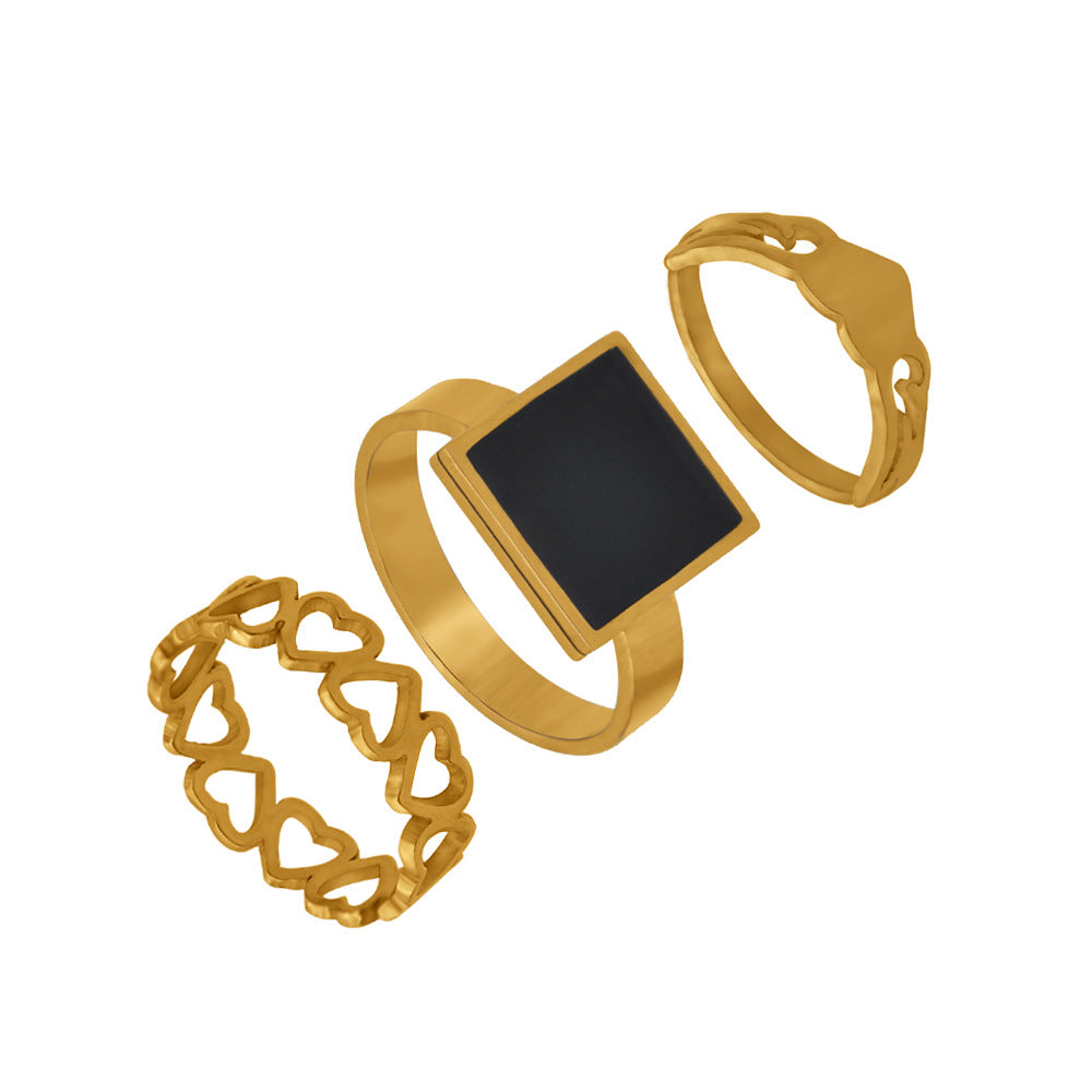 Stainless Steel Suit Couple Ring Jewelry