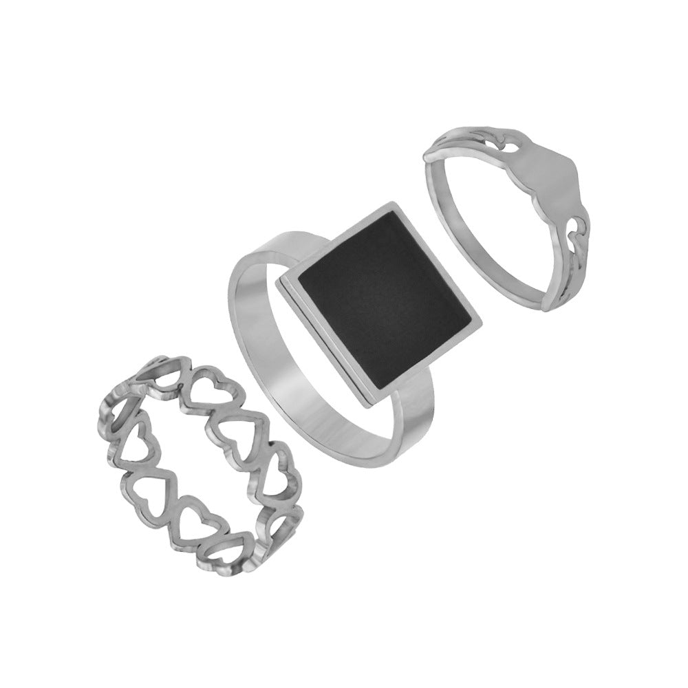 Stainless Steel Suit Couple Ring Jewelry