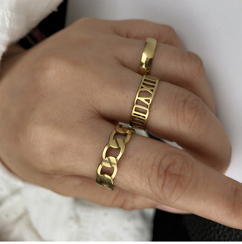 Stainless Steel Suit Couple Ring Jewelry