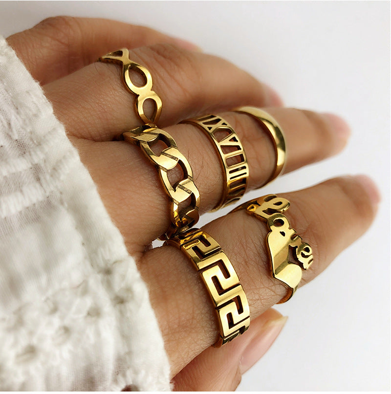 Stainless Steel Suit Couple Ring Jewelry