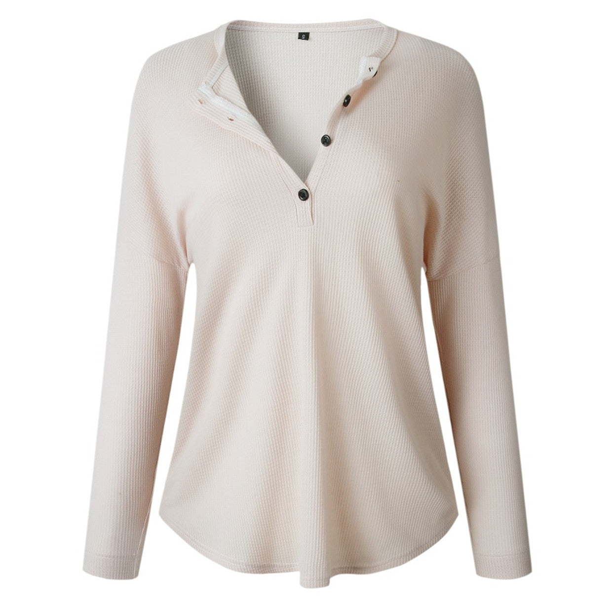 Top round neck long sleeve solid color T-shirt