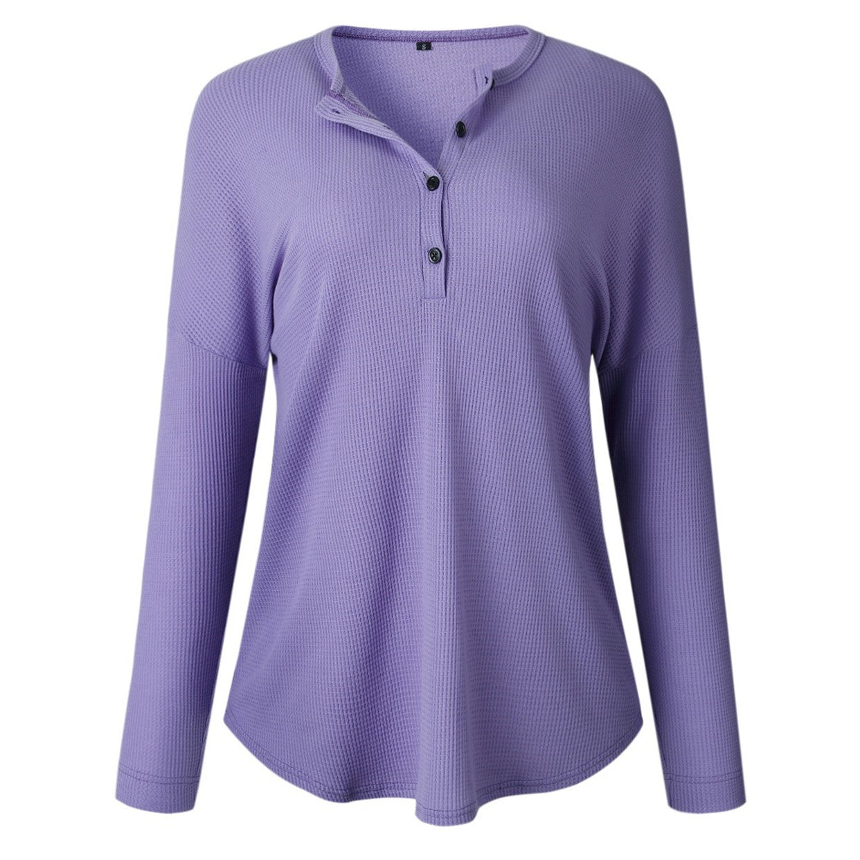 Top round neck long sleeve solid color T-shirt