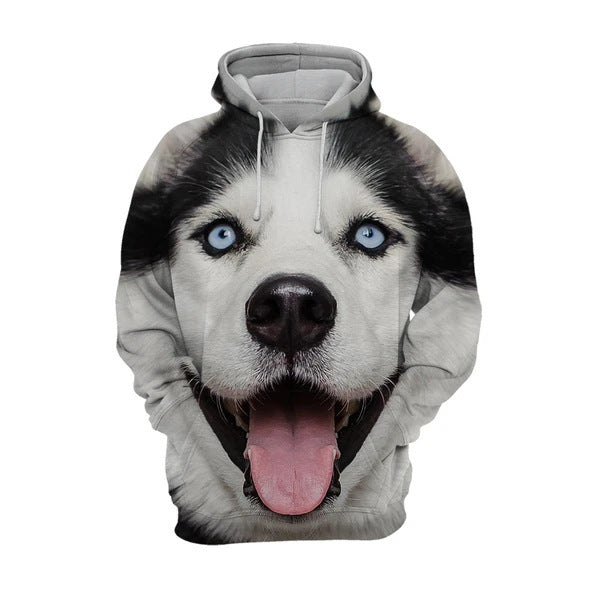 Cute Expression Printed Loose Couple Hooded Sweater