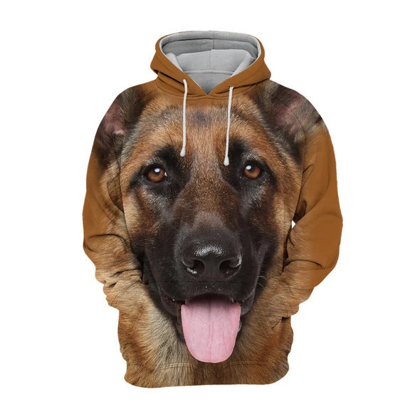 Cute Expression Printed Loose Couple Hooded Sweater