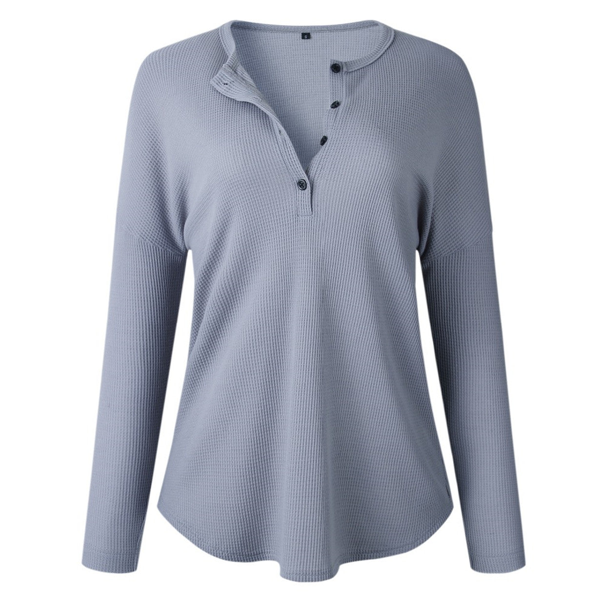 Top round neck long sleeve solid color T-shirt