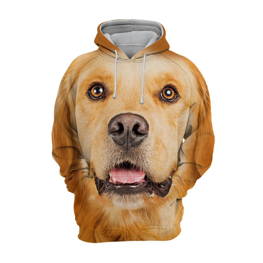 Cute Expression Printed Loose Couple Hooded Sweater